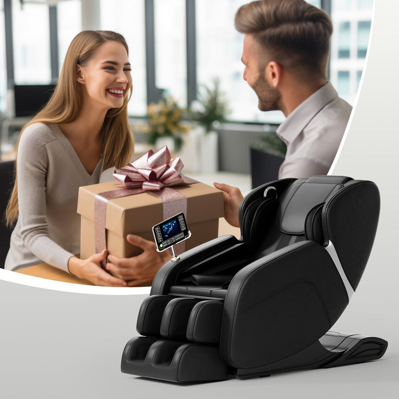 Full-Body Massage Chair | Zero Gravity | 8-Point Shiatsu Rollers | Bluetooth | Airbag System | Black
