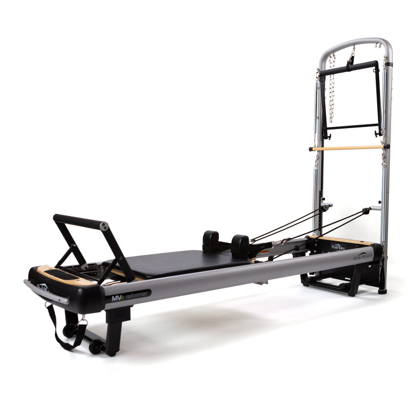 Peak Pilates MVe® Reformer & Tower | 3-in-1 Reformer, Tower & Mat | Precision Aluminum Frame | Black