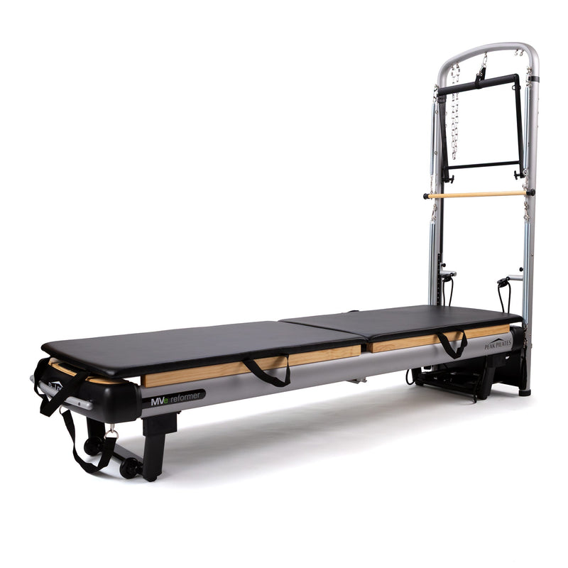 Peak Pilates MVe® Reformer & Tower | 3-in-1 Reformer, Tower & Mat | Precision Aluminum Frame | Black