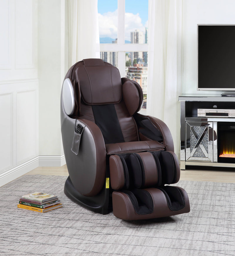 Home Furnishers Pacari 2D Massage Chair | Zero Gravity | 16 Airbags | Kneading, Knocking & Shiatsu | Chocolate PU Leather