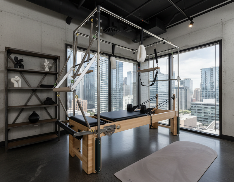 Napolie Pro Plus | Cadillac & Pilates Reformer | Solid Maple | 800 lb Capacity | RE014