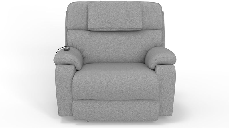 Unique Piece Furniture Dreamtime 48" Power Recliner | Zero Gravity | Power Headrest | CR3 Heat & Massage | Nanobionic Fabric | Beach / Steel / Haze