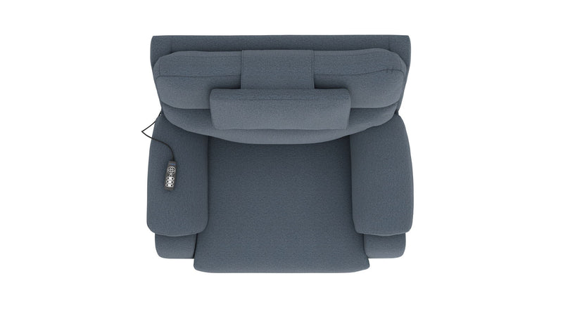 Unique Piece Furniture Dreamtime 48" Power Recliner | Zero Gravity | Power Headrest | CR3 Heat & Massage | Nanobionic Fabric | Beach / Steel / Haze