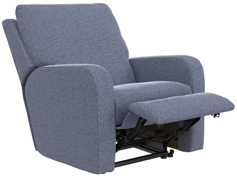 Unique Piece Furniture Lullaby Power Recliner | Auto-Glide Lay-Flat | Power Headrest | USB-C | Sunbelievable Fabric | Cotton / Denim / Pebble