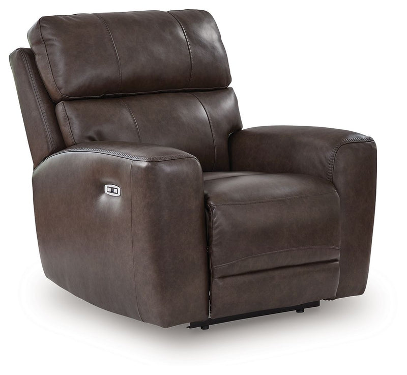 Unique Piece Furniture Crossplex Power Recliner | Genuine Leather | Adjustable Headrest | Zero-Gravity | Smoke