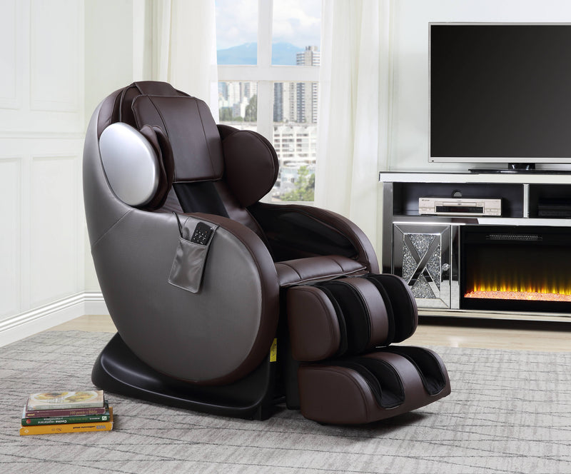 Home Furnishers Pacari 2D Massage Chair | Zero Gravity | 16 Airbags | Kneading, Knocking & Shiatsu | Chocolate PU Leather