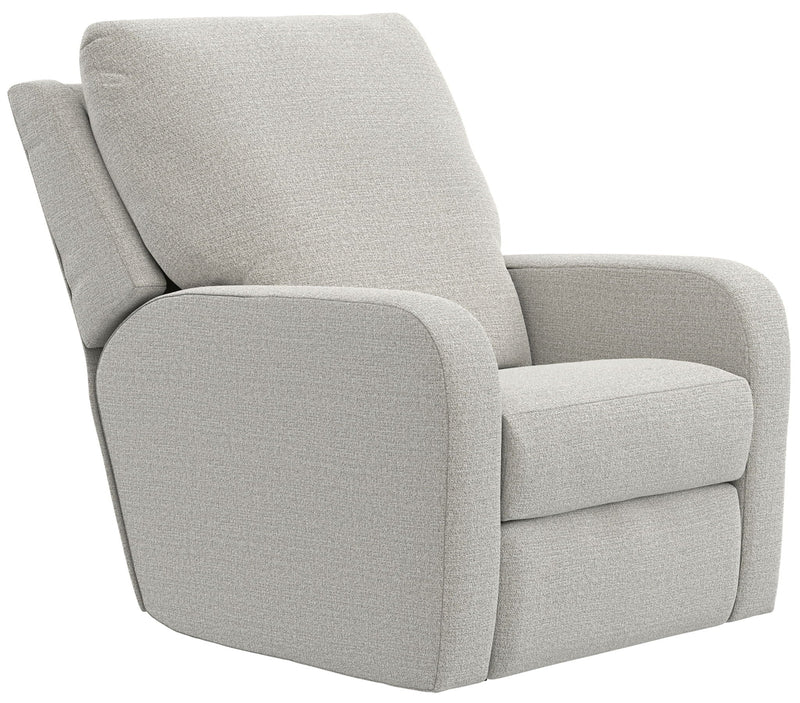 Unique Piece Furniture Lullaby Power Recliner | Auto-Glide Lay-Flat | Power Headrest | USB-C | Sunbelievable Fabric | Cotton / Denim / Pebble