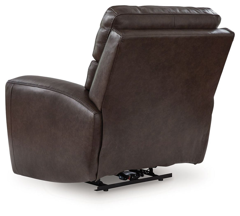 Unique Piece Furniture Crossplex Power Recliner | Genuine Leather | Adjustable Headrest | Zero-Gravity | Smoke
