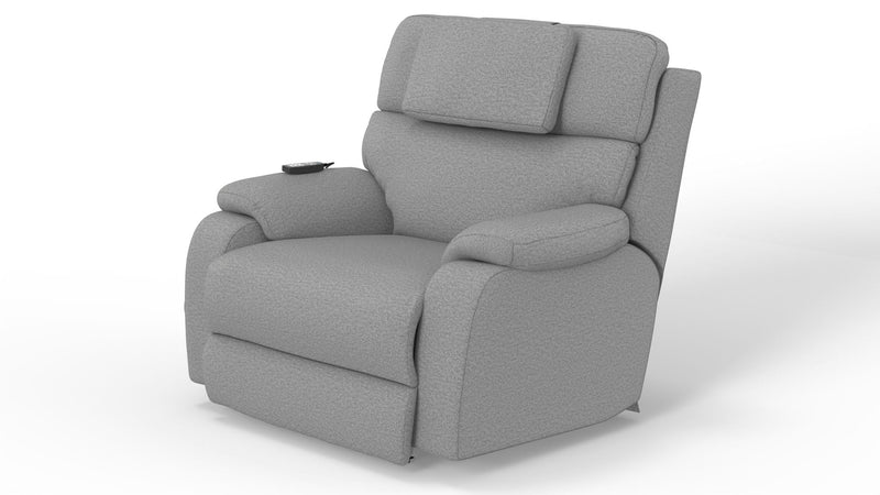 Unique Piece Furniture Dreamtime 48" Power Recliner | Zero Gravity | Power Headrest | CR3 Heat & Massage | Nanobionic Fabric | Beach / Steel / Haze