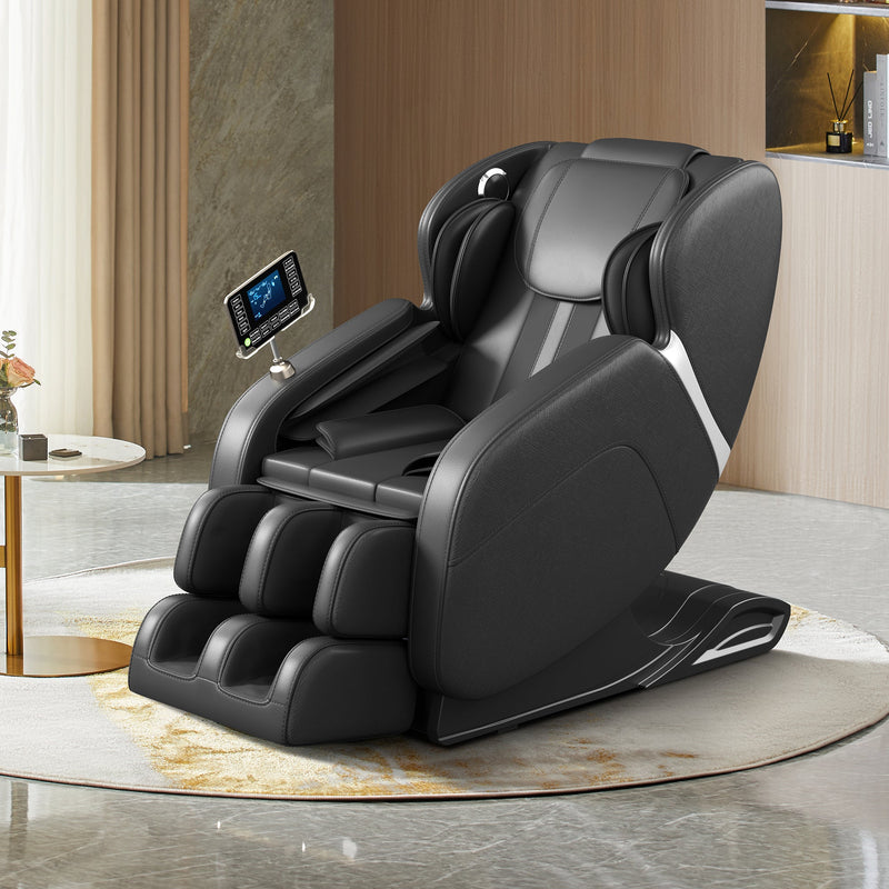 Full-Body Massage Chair | Zero Gravity | 8-Point Shiatsu Rollers | Bluetooth | Airbag System | Black