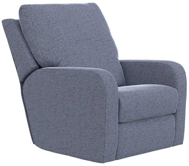 Unique Piece Furniture Lullaby Power Recliner | Auto-Glide Lay-Flat | Power Headrest | USB-C | Sunbelievable Fabric | Cotton / Denim / Pebble