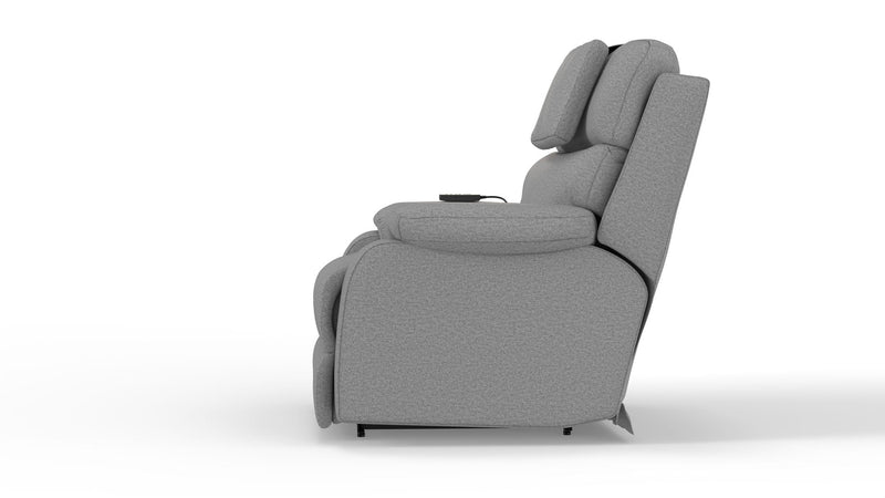 Unique Piece Furniture Dreamtime 48" Power Recliner | Zero Gravity | Power Headrest | CR3 Heat & Massage | Nanobionic Fabric | Beach / Steel / Haze