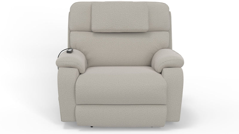 Unique Piece Furniture Dreamtime 48" Power Recliner | Zero Gravity | Power Headrest | CR3 Heat & Massage | Nanobionic Fabric | Beach / Steel / Haze