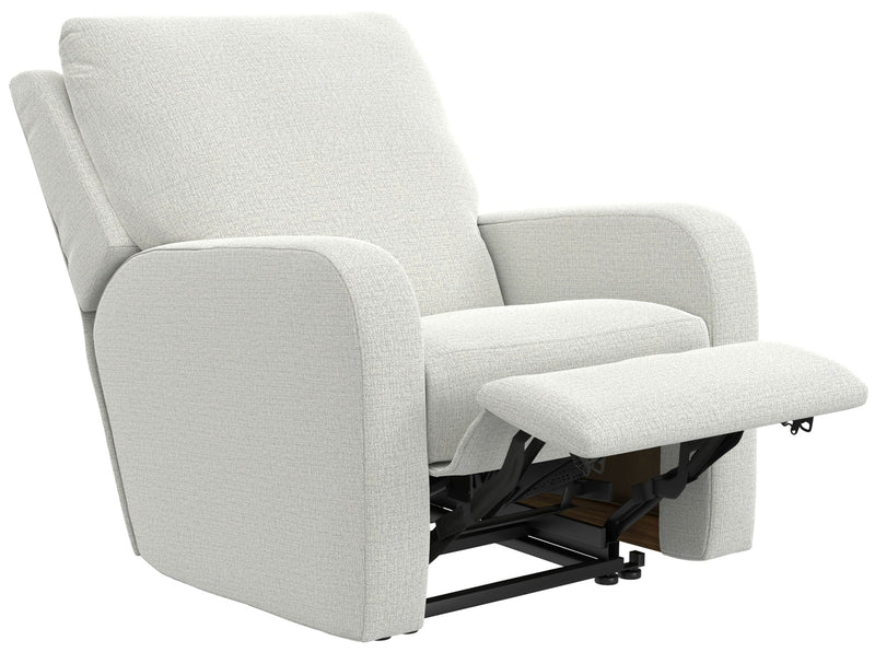 Unique Piece Furniture Lullaby Power Recliner | Auto-Glide Lay-Flat | Power Headrest | USB-C | Sunbelievable Fabric | Cotton / Denim / Pebble