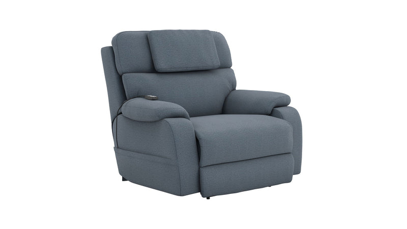 Unique Piece Furniture Dreamtime 48" Power Recliner | Zero Gravity | Power Headrest | CR3 Heat & Massage | Nanobionic Fabric | Beach / Steel / Haze