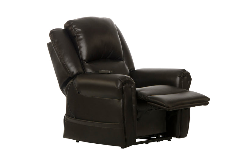Unique Piece Furniture Cosset Power Lift Chair | Lay-Flat | Power Headrest | Heat & Massage | Espresso Faux Leather