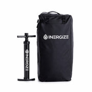 Black inflatable pump and storage bag with 'INERGIZE' branding on a white background