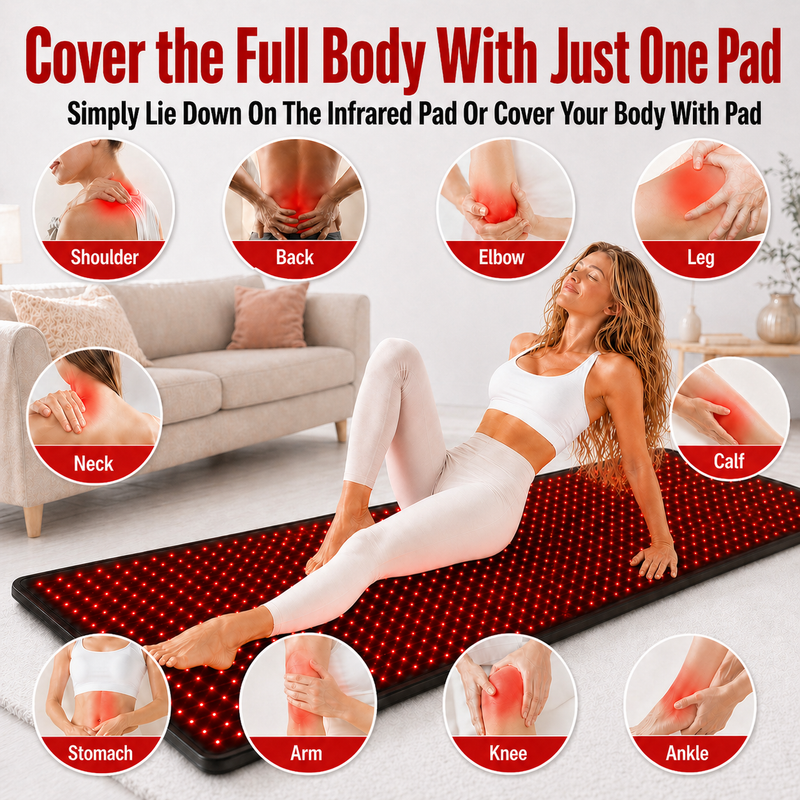 FullGlow™ 180 | Full-Body Red Light & Near-Infrared Mat | Lay-Flat Format | iReliev