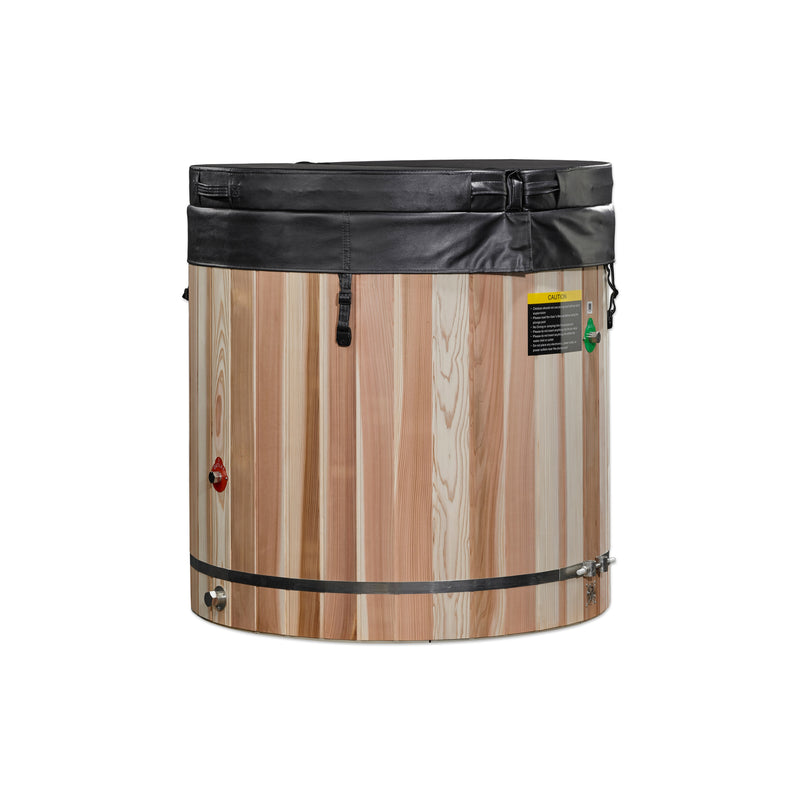 Dynamic Cold Therapy Barrel Cold Plunge Tub | SSPC-34 | 304 Stainless Steel Interior | Pacific Cedar | Built-In Seat