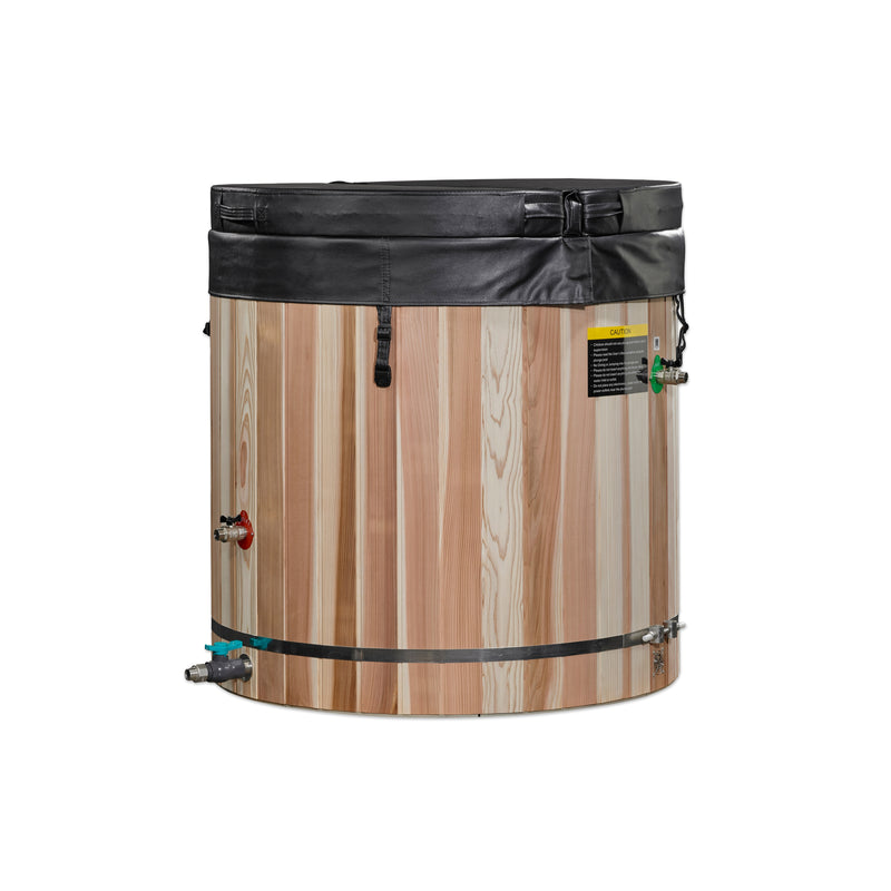 Dynamic Cold Therapy Barrel Cold Plunge Tub | SSPC-34 | 304 Stainless Steel Interior | Pacific Cedar | Built-In Seat