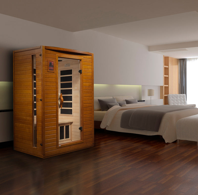 Dynamic Versailles | 2-Person FAR Infrared Sauna | Canadian Hemlock | 6 Low EMF Carbon Panels | DYN-6202-03
