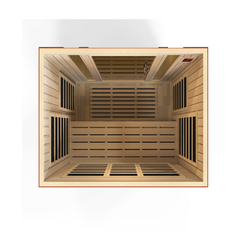 Dynamic Bellagio 3 Person FAR Infrared Sauna | Canadian Hemlock | 9 Low EMF Carbon Panels | DYN-6306-02