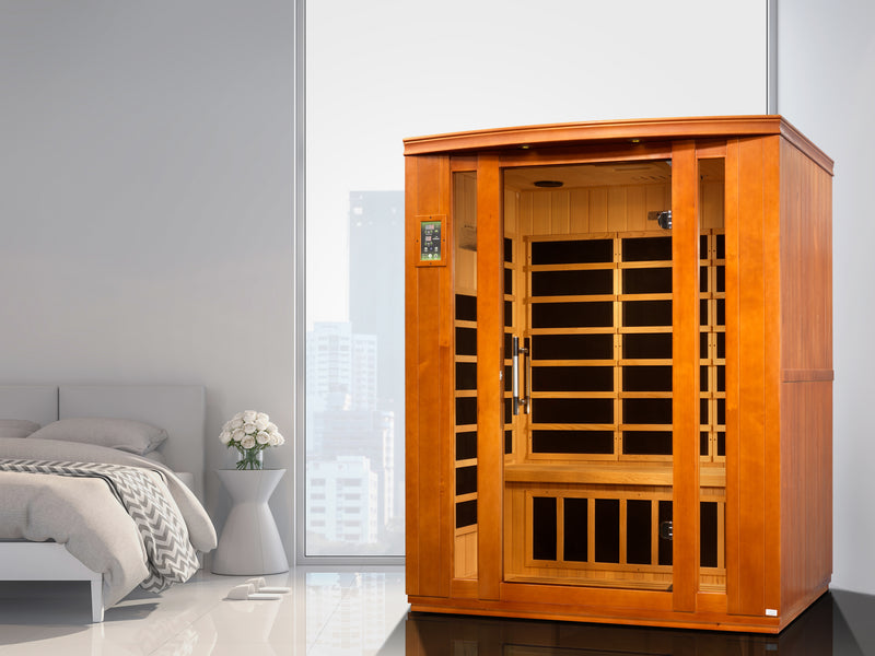 Dynamic Bellagio 3 Person FAR Infrared Sauna | Canadian Hemlock | 9 Low EMF Carbon Panels | DYN-6306-02
