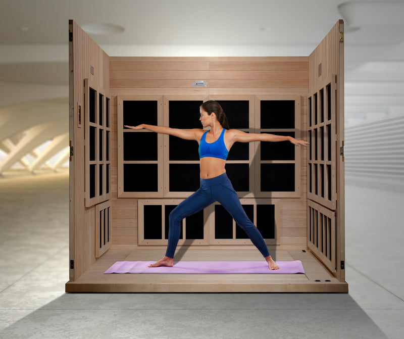 Golden Designs Catalonia | 8-Person FAR Infrared Sauna | Canadian Hemlock | Near Zero EMF | GDI-6880-02