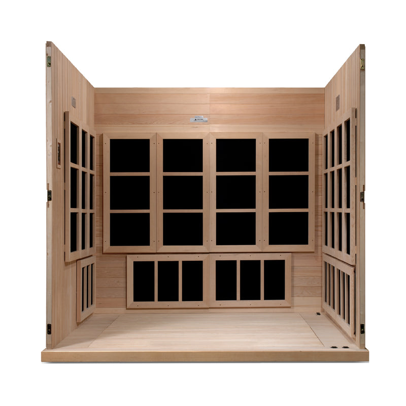 Golden Designs Catalonia | 8-Person FAR Infrared Sauna | Canadian Hemlock | Near Zero EMF | GDI-6880-02