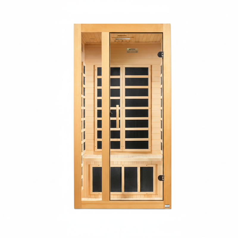 Dynamic Gracia 2-person infrared sauna, front view 