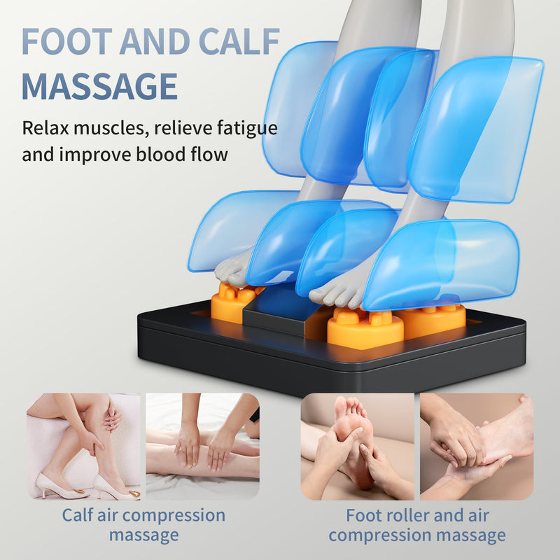 Full-Body Massage Chair | Zero Gravity | 8-Point Shiatsu Rollers | Bluetooth | Airbag System | Black