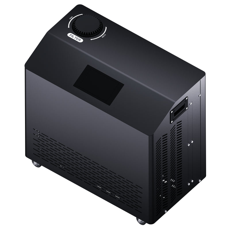 Black air purifier on a white background