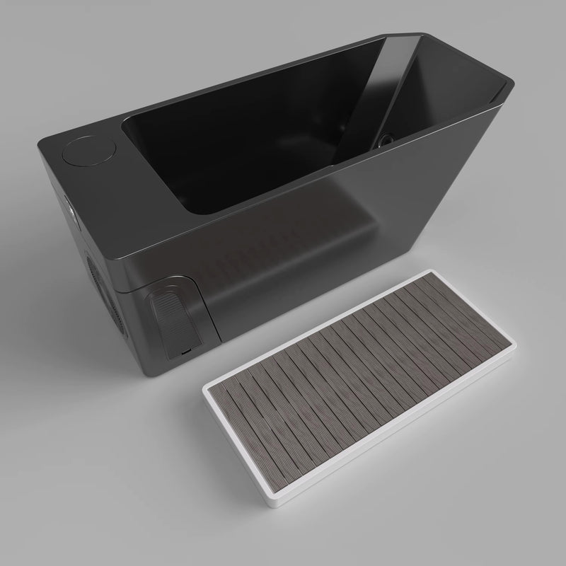 Orivon Frost Cold Plunge Tub | 1-Person | 1HP Integrated Chiller | 37–108°F | Premium Acrylic | Indoor/Outdoor | White, Black, Metallic