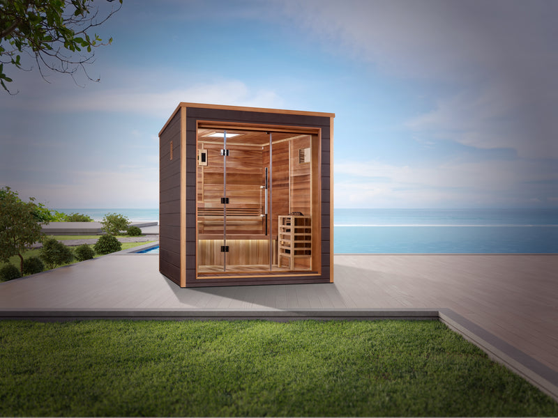 Golden Designs "Drammen" 3 Person Outdoor-Indoor Traditional Sauna (GDI-8203-01)