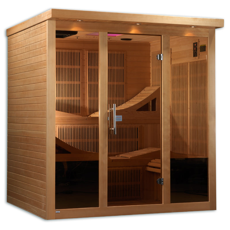 Golden Designs Monaco | 6-Person FAR Infrared Sauna | Canadian Hemlock | Near Zero EMF | GDI-6996-01 Elite