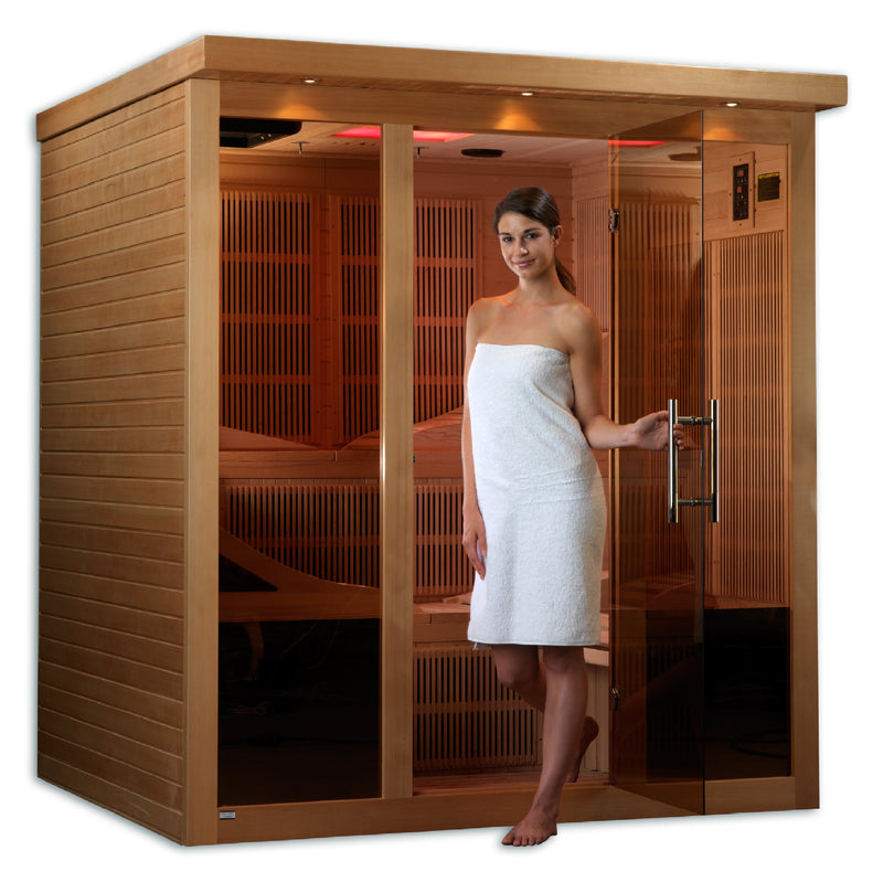 Golden Designs Monaco | 6-Person FAR Infrared Sauna | Canadian Hemlock | Near Zero EMF | GDI-6996-01 Elite