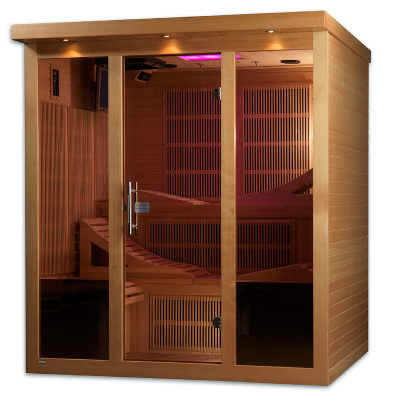 Golden Designs Monaco | 6-Person FAR Infrared Sauna | Canadian Hemlock | Near Zero EMF | GDI-6996-01 Elite