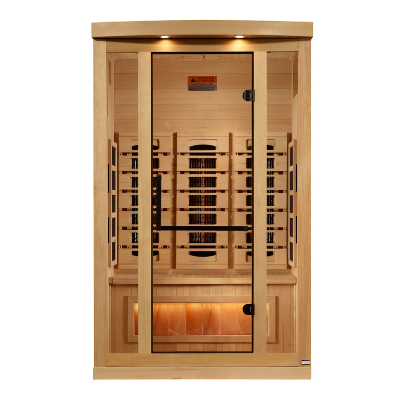 Golden Designs Reserve Edition | 2-Person Full Spectrum Infrared Sauna | Canadian Hemlock | Himalayan Salt Bar | GDI-8020-03