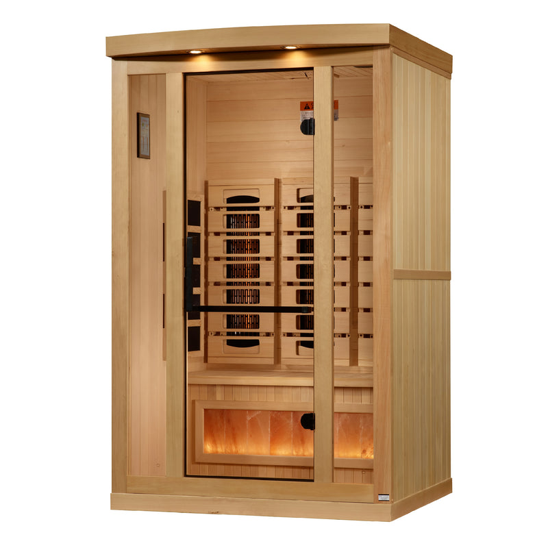 Golden Designs Reserve Edition | 2-Person Full Spectrum Infrared Sauna | Canadian Hemlock | Himalayan Salt Bar | GDI-8020-03