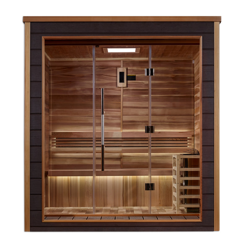 Golden Designs "Drammen" 3 Person Outdoor-Indoor Traditional Sauna (GDI-8203-01)