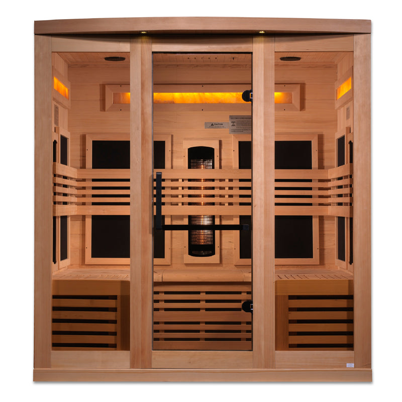 Golden Designs Reserve Edition | 6-Person Full Spectrum Infrared Sauna | Canadian Hemlock | 5 Himalayan Salt Bars | GDI-8260-01