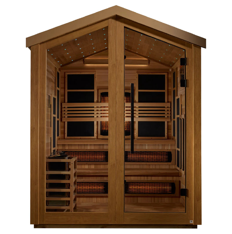 ⏳ Limited Sale – Ends June 30 | Golden Designs Kaskinen | 6-Person Barn Hybrid Outdoor Sauna | Full Spectrum IR & Traditional Stove | Canadian Red Cedar (GDI-8526-01)