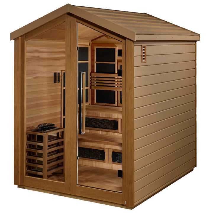 ⏳ Limited Sale – Ends June 30 | Golden Designs Kaskinen | 6-Person Barn Hybrid Outdoor Sauna | Full Spectrum IR & Traditional Stove | Canadian Red Cedar (GDI-8526-01)