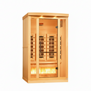 Golden Designs Reserve Edition 2-person infrared sauna, front view
