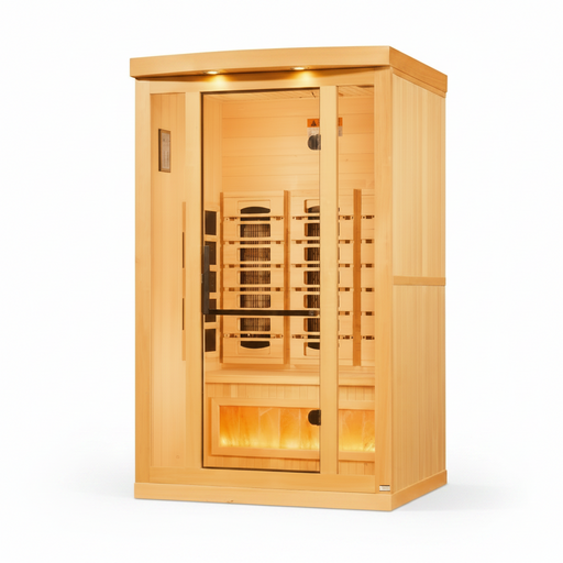 Golden Designs Reserve Edition 2-person infrared sauna, front view
