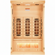 Golden Designs Reserve Edition 2-person infrared sauna, inside view