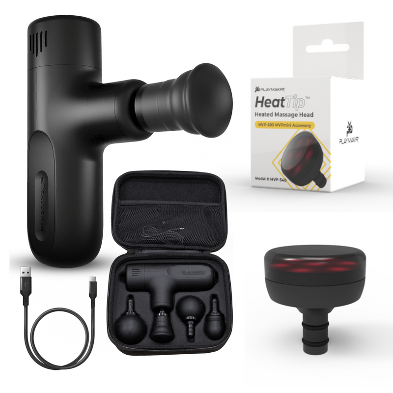 MVPmini Percussion Massage System with Vibration & Premum Silicone Massage Heads with Impact Control that Contour to Your Body