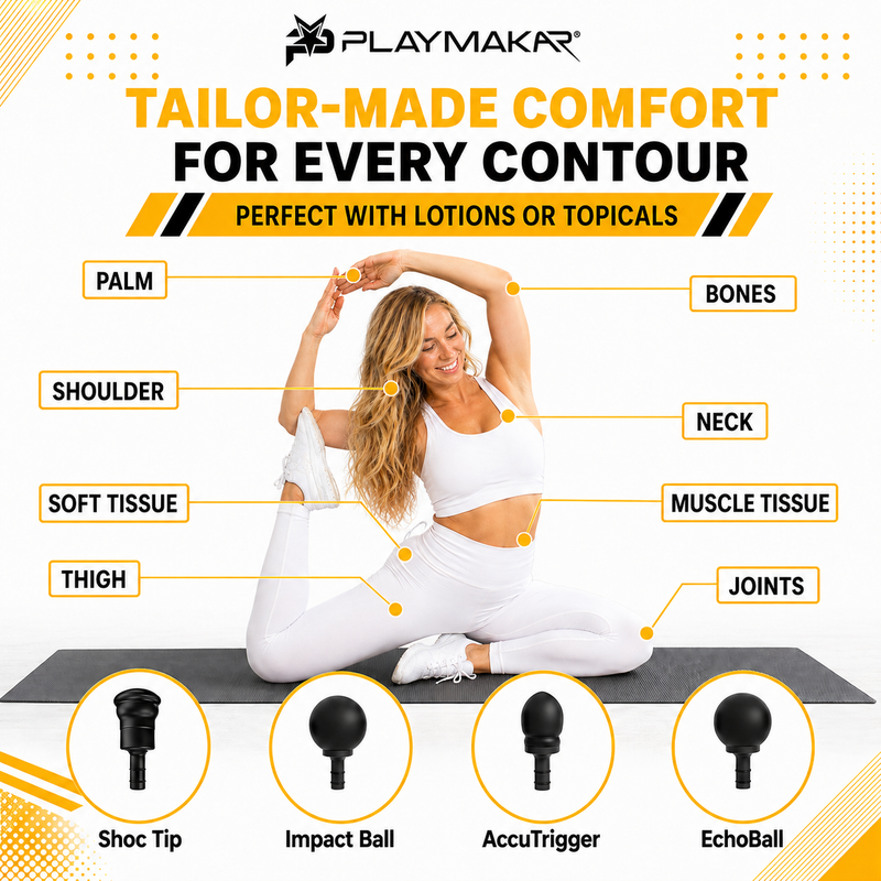 MVPmini Percussion Massage System with Vibration & Premum Silicone Massage Heads with Impact Control that Contour to Your Body