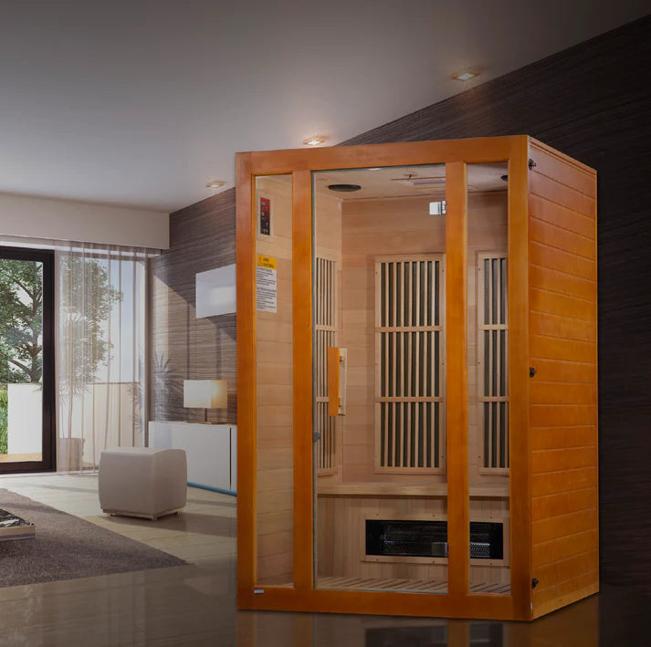 Maxxus Aspen Dual Tech 2 Person FAR Infrared Sauna | Canadian Hemlock | Ceramic & Carbon Panels | MX-J206-02S