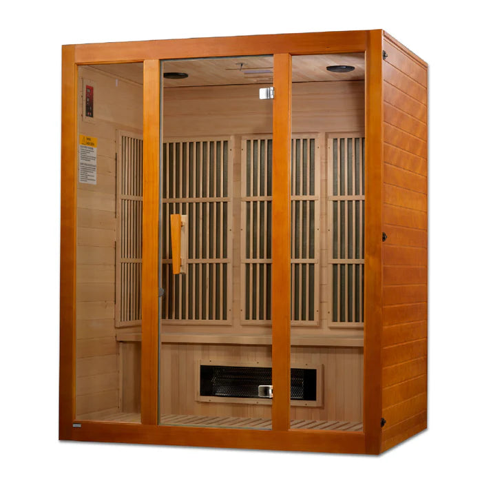 Maxxus Alpine Dual Tech 3 Person FAR Infrared Sauna | Canadian Hemlock | Ceramic & Carbon Panels | MX-J306-02S